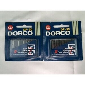 Vintage Dorco 5 Twin Blades Cartridges DP-50 Razor Blades Refill 2‎ Packs